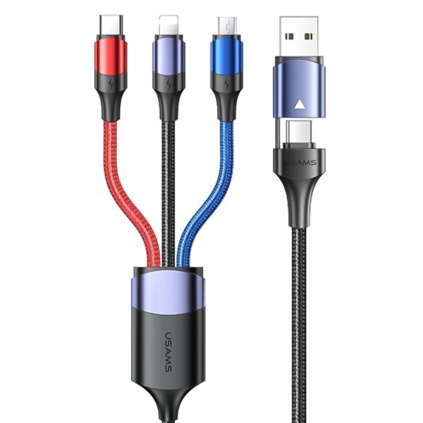 کابل تبدیل USB / USB-C به USB-C / MicroUSB / لایتنینگ یوسمز مدل US-SJ549 طول 1.2 متر