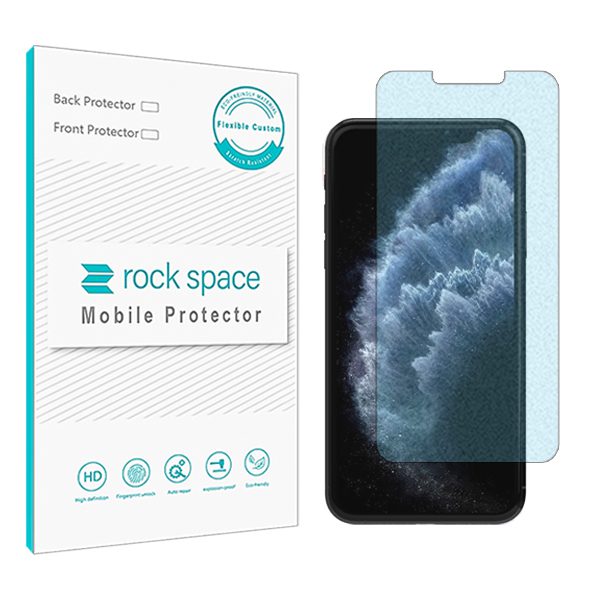 گلس اپل iPhone 11 Pro Max مدل نانو هیدروژل مات آنتی بلو برند راک اسپیس