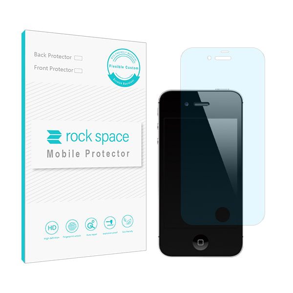 محافظ صفحه (گلس) نانو هیدروژل آنتی بلو و ضد ضربه گوشی اپل iphone 4s برند راک اسپیس