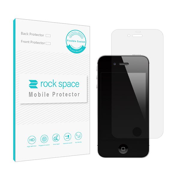 محافظ صفحه (گلس) نانو هیدروژل شفاف و ضد ضربه گوشی اپل iphone 4 برند راک اسپیس
