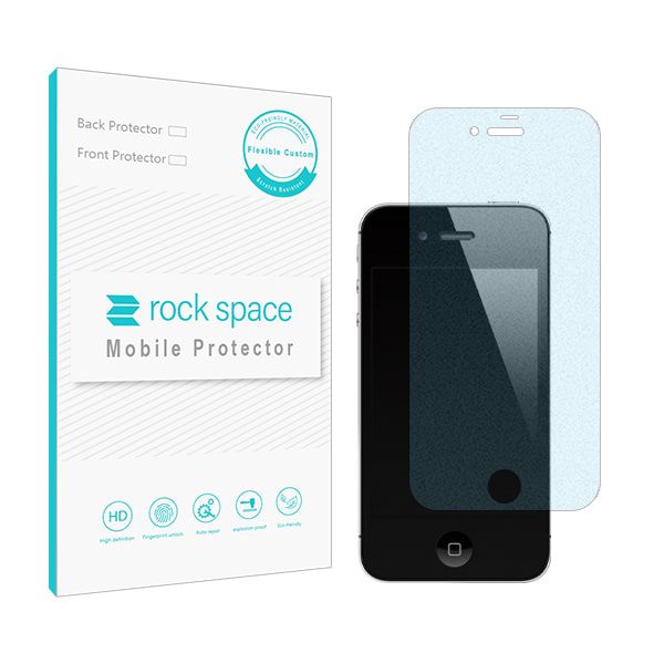 محافظ صفحه (گلس) نانو هیدروژل مات آنتی بلو و ضد ضربه گوشی اپل iphone 4 برند راک اسپیس