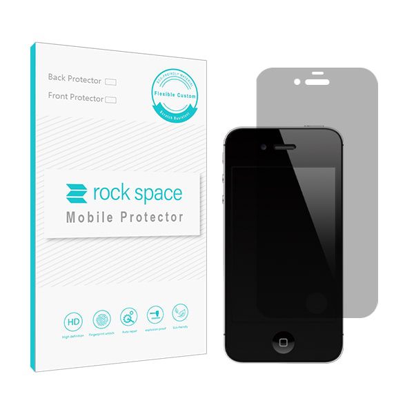 محافظ صفحه (گلس) نانو هیدروژل پرایوسی و ضد ضربه گوشی اپل iphone 4 برند راک اسپیس