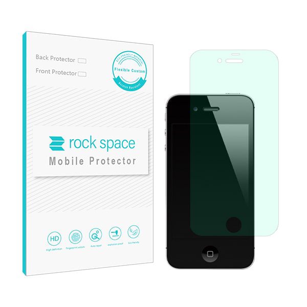 محافظ صفحه (گلس) نانو هیدروژل گرین لایت و ضد ضربه گوشی اپل iphone 4 برند راک اسپیس