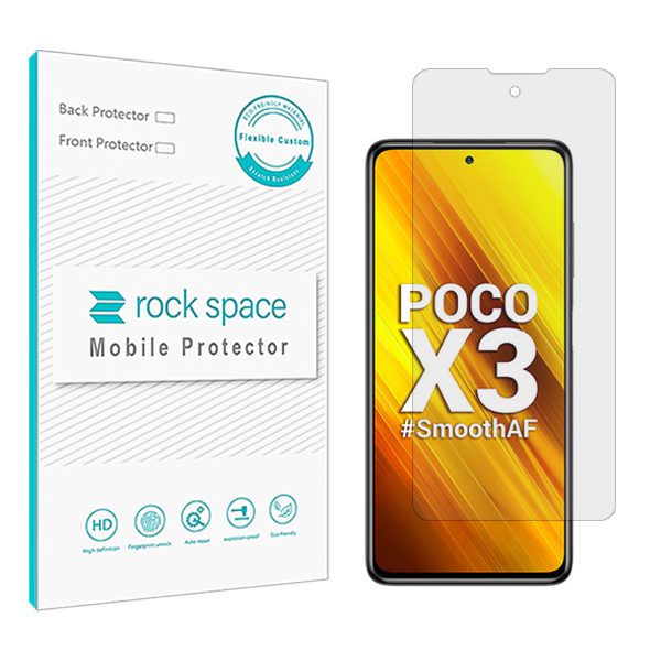 گلس شیائومی Xiaomi Poco X3 مدل نانو هیدروژل شفاف برند راک اسپیس