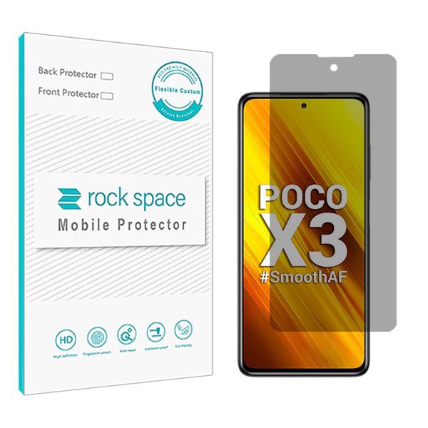 گلس شیائومی Xiaomi Poco X3 مدل نانو هیدروژل پرایوسی برند راک اسپیس