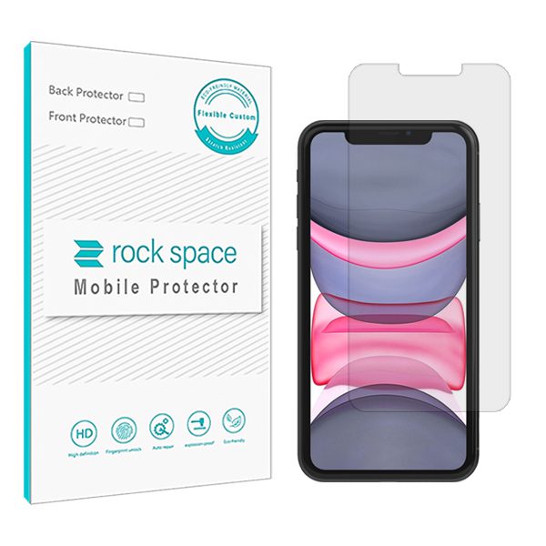 گلس آیفون ip 11 مدل نانو هیدروژل شفاف برند راک اسپیس