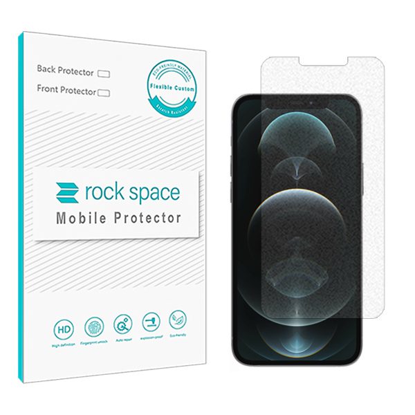 گلس آیفون ip 12 promax مدل نانو هیدروژل گیمینگ برند راک اسپیس