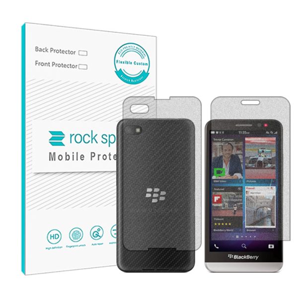 گلس محافظ صفحه نمایش و پشت گوشی Blackberry Z30 مدل نانو هیدروژل گیمینگ برند راک اسپیس کدSS
