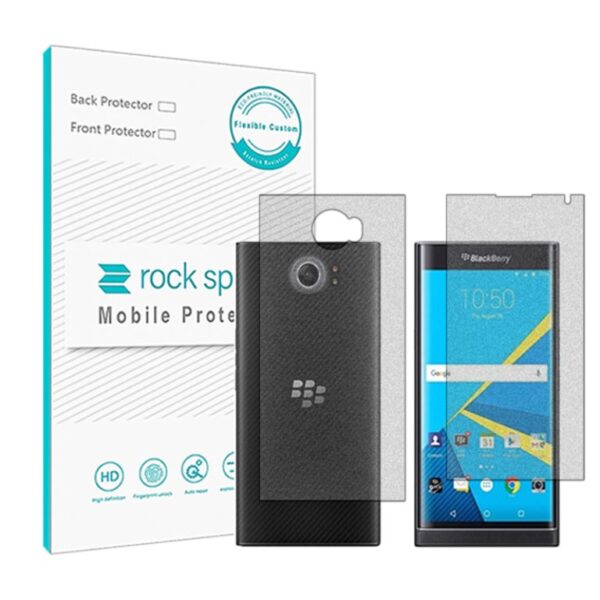 گلس صفحه نمایش و پشت گوشی Blackberry Priv مدل نانو هیدروژل مات برند راک اسپیس