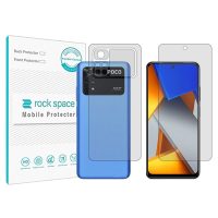 گلس محافظ صفحه نمایش و پشت گوشی شیائومی Poco M4 Pro 5G مدل نانو هیدروژل شفاف برند راک اسپیس کد SS