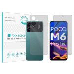 گلس محافظ صفحه نمایش و پشت گوشی شیائومی نسخه Poco M6 Pro مدل نانو هیدروژل مات برند راک اسپیس کدSS