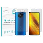 گلس محافظ صفحه نمایش و پشت گوشی شیائومی Poco X3 Nfc مدل نانو هیدروژل شفاف برند راک اسپیس کد SS