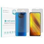 گلس محافظ صفحه نمایش و پشت گوشی شیائومی نسخه Poco X3 Nfc مدل نانو هیدروژل گیمینگ برند راک اسپیس کدSS