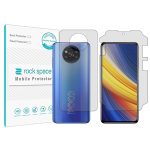 گلس محافظ صفحه نمایش و پشت گوشی شیائومی Poco X3 Pro مدل نانو هیدروژل شفاف برند راک اسپیس MS