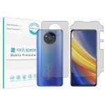 گلس محافظ صفحه نمایش و پشت گوشی شیائومی Poco X3 Pro مدل نانو هیدروژل مات برند راک اسپیس MS