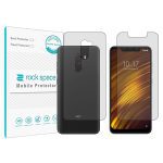 گلس محافظ صفحه نمایش و پشت گوشی شیائومی PocoPhone F1 مدل نانو هیدروژل شفاف برند راک اسپیس کد SS