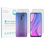 گلس محافظ صفحه نمایش و پشت گوشی شیائومی Redmi 9 مدل نانو هیدروژل شفاف برند راک اسپیس کد SS