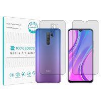 گلس محافظ صفحه نمایش و پشت گوشی شیائومی Redmi 9 مدل نانو هیدروژل شفاف برند راک اسپیس کد SS