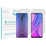 گلس محافظ صفحه نمایش و پشت گوشی شیائومی Redmi 9 Prime مدل نانو هیدروژل شفاف برند راک اسپیس MS