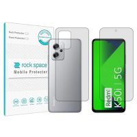 گلس محافظ صفحه نمایش و پشت گوشی شیائومی Redmi K50i مدل نانو هیدروژل شفاف برند راک اسپیس کد SS