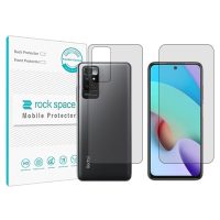 گلس محافظ صفحه نمایش و پشت گوشی شیائومی Redmi Note 11 4G مدل نانو هیدروژل شفاف برند راک اسپیس کد SS