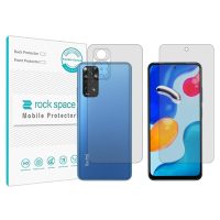 گلس محافظ صفحه نمایش و پشت گوشی شیائومی Redmi Note 11 International مدل نانو هیدروژل شفاف برند راک اسپیس کد SS