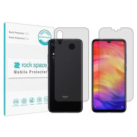 گلس محافظ صفحه نمایش و پشت گوشی شیائومی Redmi Note 7 Pro مدل نانو هیدروژل شفاف برند راک اسپیس کد SS