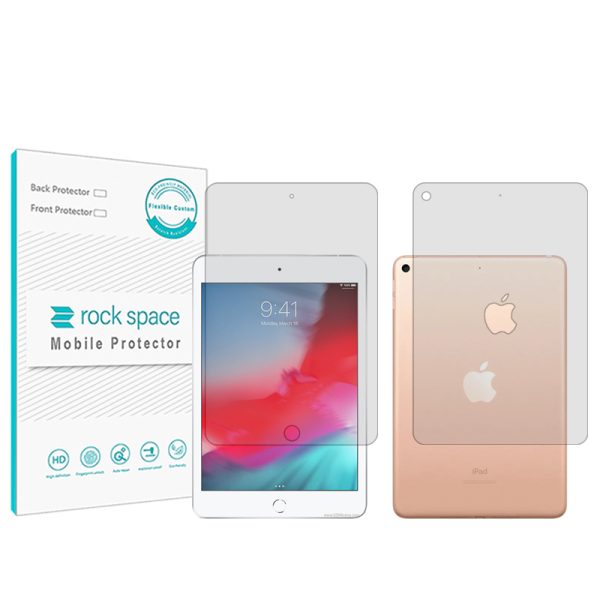 گلس صفحه نمایش و پشت تبلت آیفون iPad mini (2019) مدل نانو هیدروژل شفاف برند راک اسپیس کد L