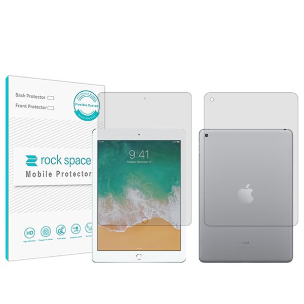 گلس صفحه نمایش و پشت تبلت آیفون iPad 9.7 (2018) مدل نانو هیدروژل شفاف برند راک اسپیس کد L