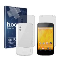 گلس صفحه نمایش و پشت گوشی گوگل Nexus 4 مدل شفاف برند هوکو کد SS