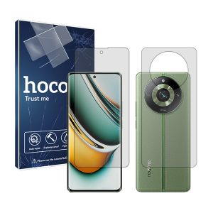 گلس صفحه نمایش و پشت گوشی ریلمی 11 Pro مدل شفاف برند هوکو کد SS