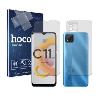 گلس صفحه نمایش و پشت گوشی 11C (2021) مدل شفاف برند هوکو کد SS