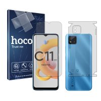گلس صفحه نمایش و پشت گوشی 11C (2021) مدل شفاف برند هوکو کد MS