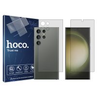گلس صفحه نمایش و پشت گوشی سامسونگ S23 Ultra مدل شفاف برند هوکو کد SS