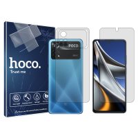 گلس صفحه نمایش و پشت گوشی شیائومی Poco X4 Pro 5G مدل شفاف برند هوکو کد SS