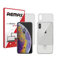 گلس صفحه نمایش و پشت گوشی اپل iPhone XS Max مدل هیدروژلی شفاف برند ریمکس کد SS