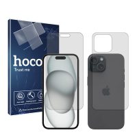 گلس صفحه نمایش و پشت گوشی اپل iPhone 15 مدل هیدروژلی شفاف برند هوکو کد SS