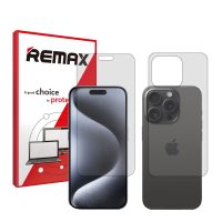 گلس صفحه نمایش و پشت گوشی اپل iPhone 15 Pro مدل هیدروژلی شفاف برند ریمکس کد SS