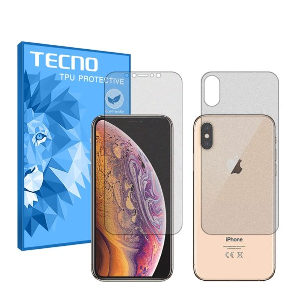 گلس صفحه نمایش و پشت گوشی اپل iPhone XS مدل هیدروژلی مات برند تکنو کد SS