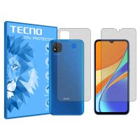 گلس صفحه نمایش و پشت گوشی شیائومی Redmi 9C مدل هیدروژلی مات برند تکنو کد SS