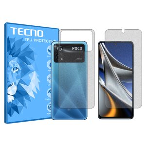 گلس صفحه نمایش و پشت گوشی شیائومی Poco X4 Pro 5G مدل هیدروژلی مات برند تکنو کد SS
