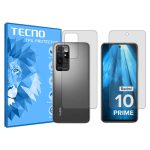 گلس صفحه نمایش و پشت گوشی شیائومی Redmi 10 Prime مدل هیدروژلی شفاف برند تکنو کد SS