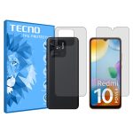 گلس صفحه نمایش و پشت گوشی شیائومی Redmi 10 Power مدل هیدروژلی شفاف برند تکنو کد SS