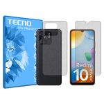 گلس صفحه نمایش و پشت گوشی شیائومی Redmi 10 Power مدل هیدروژلی مات برند تکنو کد SS