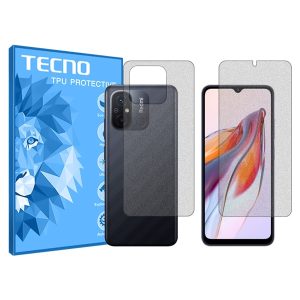 گلس صفحه نمایش و پشت گوشی شیائومی Redmi 12C مدل هیدروژلی مات برند تکنو کد SS