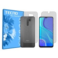 گلس صفحه نمایش و پشت گوشی شیائومی Redmi 9 مدل هیدروژلی مات برند تکنو کد SS