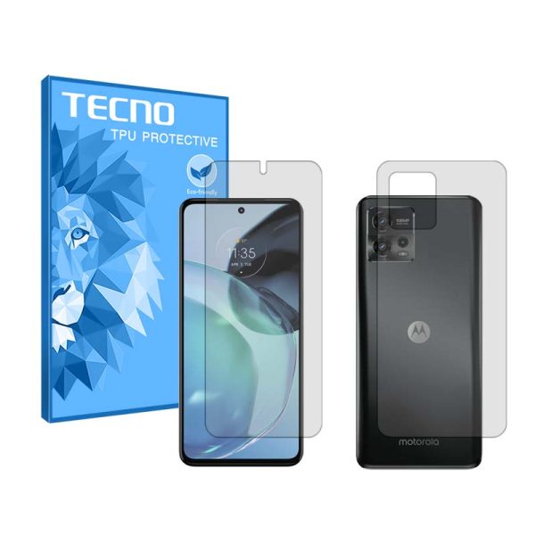 گلس صفحه نمایش و پشت گوشی موتورولا Moto G72 مدل شفاف برند تکنو کد SS