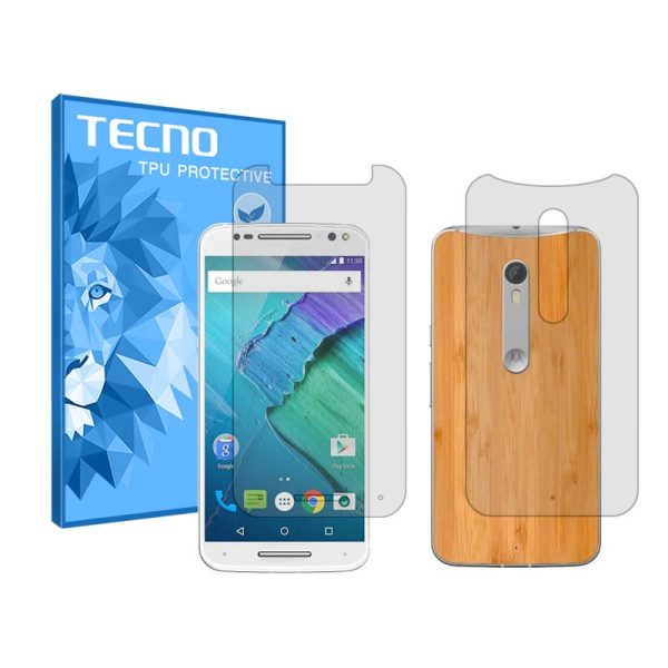 گلس صفحه نمایش و پشت گوشی موتورولا Moto X Style مدل شفاف برند تکنو کد SS