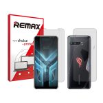 گلس صفحه نمایش و پشت گوشی ایسوس Rog Phone 3 مدل شفاف برند ریمکس کد SS