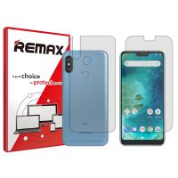 گلس صفحه نمایش و پشت گوشی شیائومی Redmi 6 Pro مدل شفاف برند ریمکس کد SS